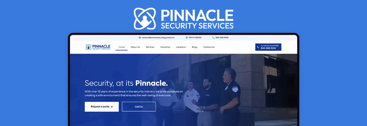 Pinnacle Security: Security company, built on WordPress