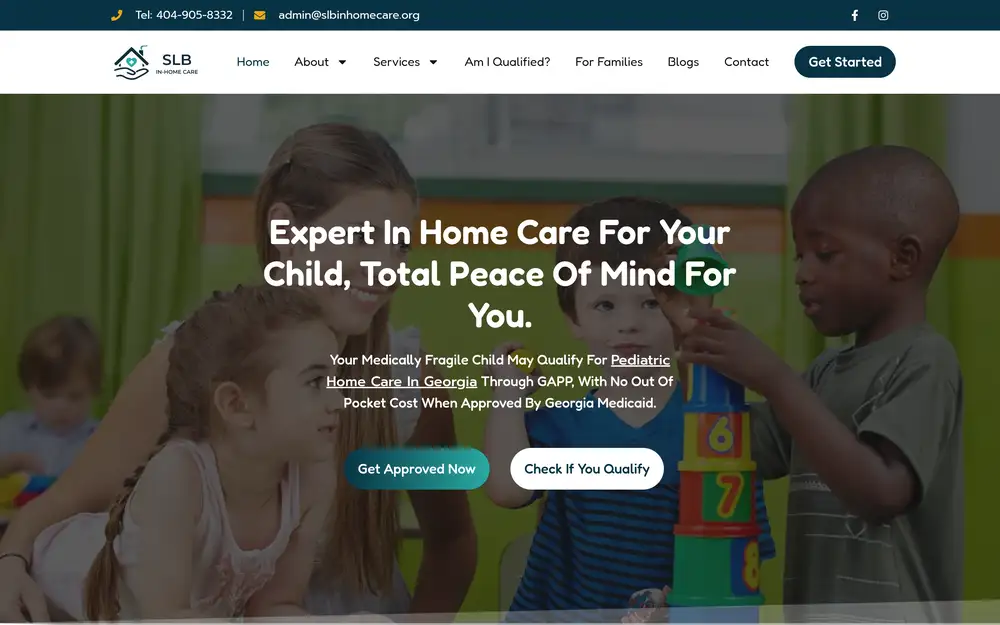 SLB In-Home Care homepage